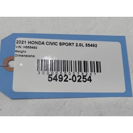 2016-2021 Honda Civic Sedan Rear Left Driver Side Door Shell *NH797M* OEM Gray