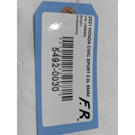 16-2021 HONDA CIVIC SEDAN FRONT PASSENGER DOOR WINDOW BELT WEATHERSTRIP SEAL OEM