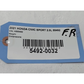 2016-2021 HONDA CIVIC FRONT LEFT OR RIGHT DOOR BODY WEATHERSTRIP INNER SEAL OEM
