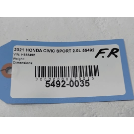 2017-2021 Honda Civic Front Passenger Door Exterior Rear View Mirror OEM NH797M