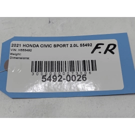 HONDA CIVIC SEDAN FRONT PASSENGER DOOR WINDOW BELT MOLDING TRIM 2016-2021 OEM