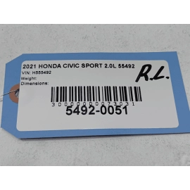 Honda Civic Sedan Rear Left Driver Side Door Window Glass 2016-2021 OEM Honda Civic Sedan Rear Left Driver Side Door Window Glass 2016-2021 OEM