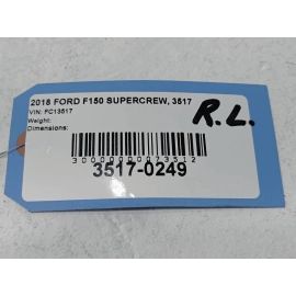 2015 - 2025 FORD F-150 REAR DRIVER SIDE WINDOW RUN CHANNEL SEAL OEM