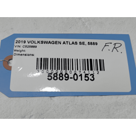 2018-2025 VOLKSWAGEN ATLAS FRONT PASSENGER DOOR BODY WEATHERSTRIP INNER SEAL OEM