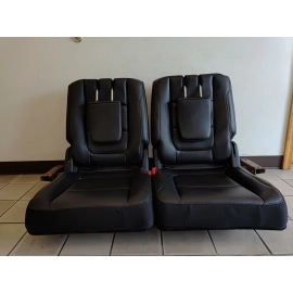 2016-19 Ford Explorer XLT Rear Third Row Leather Manual Fold Seat Set OEM Black