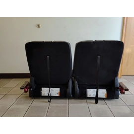 2016-19 Ford Explorer XLT Rear Third Row Leather Manual Fold Seat Set OEM Black