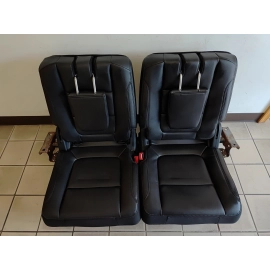 2016-19 Ford Explorer XLT Rear Third Row Leather Manual Fold Seat Set OEM Black
