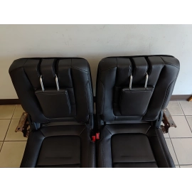 2016-19 Ford Explorer XLT Rear Third Row Leather Manual Fold Seat Set OEM Black