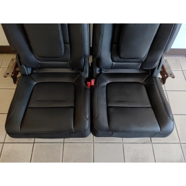 2016-19 Ford Explorer XLT Rear Third Row Leather Manual Fold Seat Set OEM Black
