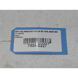 2021-2025 VOLKSWAGEN ATLAS REAR BUMPER REINFORCEMENT IMPACT BAR OEM