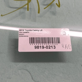 2018 - 2022 TOYOTA CAMRY REAR RIGHT PASSENGER SIDE DOOR WINDOW GLASS OEM