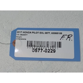 2016-2017 HONDA PILOT FRONT PASSENGER SIDE EXTERIOR DOOR HANDLE OEM R529P CHERRY