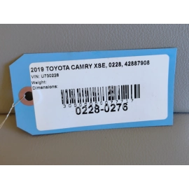 2019 Toyota Camry Rear 2 Row Seat Lower Bottom Cushion Pad w/Cower OEM