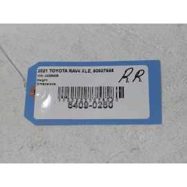 2019-2024 TOYOTA RAV4 REAR RIGHT PASSENGER SIDE DOOR WINDOW GLASS OEM