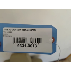 2014-2020 Acura Mdx 3 Row Rear Right Passenger Side Seat Back Cover OEM