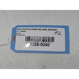 2018-2024 TOYOTA CAMRY FRONT DRIVER SIDE DOOR LOCK CYLINDER HANDLE W/O KEY OEM