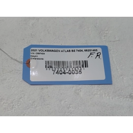 18-25 VOLKSWAGEN ATLAS FRONT PASSENGER DOOR WINDOW INNER WEATHERSTRIP SEAL OEM