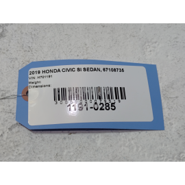 2016-2021 HONDA CIVIC SEDAN REAR PASSENGER SIDE DOOR SHELL PANEL OEM *NH797M*