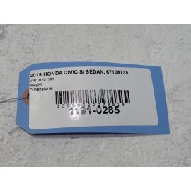 2016-2021 HONDA CIVIC SEDAN REAR PASSENGER SIDE DOOR SHELL PANEL OEM *NH797M*