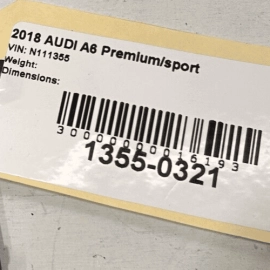 AUDI A6 2016 - 2018 S6 REAR PASSENGER SIDE INNER TAIL LIGHT LAMP TRIM COVER