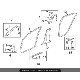 Front Left Driver Side Door Seal On Body Acura TLX 2018-2020 OEM