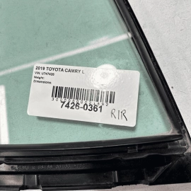 2018-2023 TOYOTA CAMRY Rear Right Passenger Side Door Quarter Window Glass 
