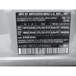 2007-12 Mercedes X164 GL450 Rear 2rd Row A/C Air Vent Grille Gray OEM