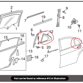 REAR LEFT DOOR GLASS RUN CHANNEL WEATHERSTRIP SEAL 2007-2013 Mercedes-Benz 