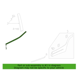 Rear Left Side Door Window Belt Weatherstrip Molding GMC Terrain 2018-2023 