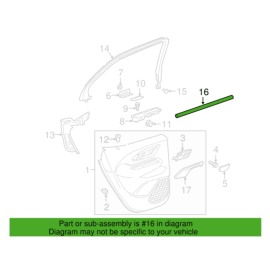 Rear Left Driver Door Window Inner Weatherstrip Seal GMC Terrain 2018-2023 