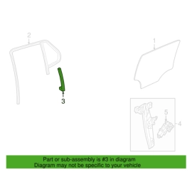 Rear Left Door Window Glass Rearward Guide Channel GMC Terrain 2018-2023 OE