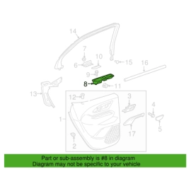Rear Left Driver Door Armrest Switch Mount Panel Plate GMC Terrain 2018-202