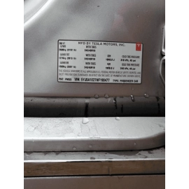 12-21 Tesla Model S Rear Driver Side C Pillar Quarter Upper Panel Cover Tri