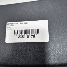 2015-2017 LEXUS NX200T TAILGATE LIFTGATE BACK DOOR UPPER TRIM COVER OEM