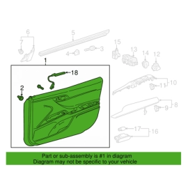Front Right Side Interior Door Panel Trim Cover Toyota Camry 2018-2023 OEM