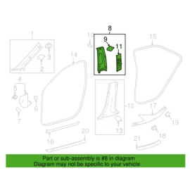 Right Upper B Pillar Trim Cover Panel Toyota Camry 2018-2023 OEM