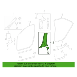 Right / Passenger Side B Pillar Lower Trim Cover Toyota Camry 2018-2023 OEM