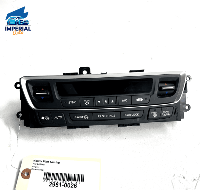 2016-2018 Honda Pilot Touring Heater A/c Climate Control Panel Heater Black
