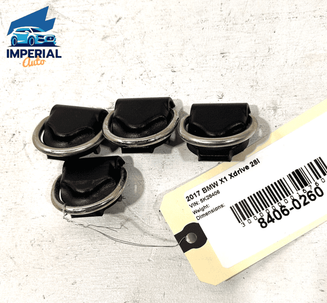 16-22 BMW X1 F48 TRUNK CARGO STORAGE FLOOR TIE DOWN HOOK & COVER TRIM OEM -