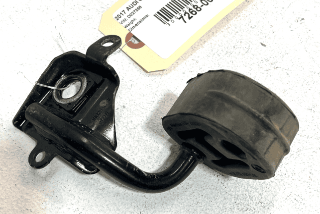 17-23 AUDI Q7 EXHAUST CENTER MUFFLER RESONATOR LEFT HANGER W/ BRACKET OEM