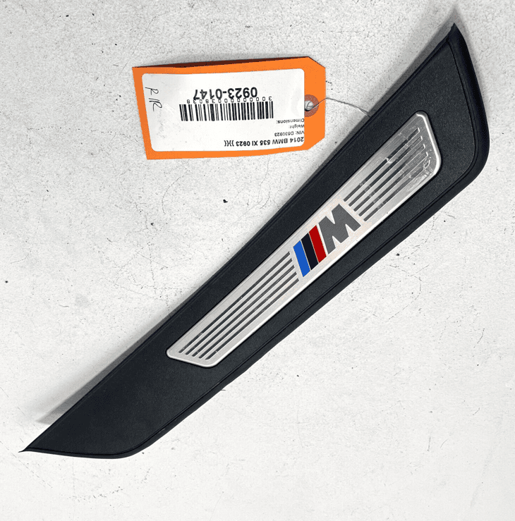 11-16 BMW 535i x REAR RIGHT DOOR M SPORT SILL SCUFF PLATE STEP TRIM PANEL O