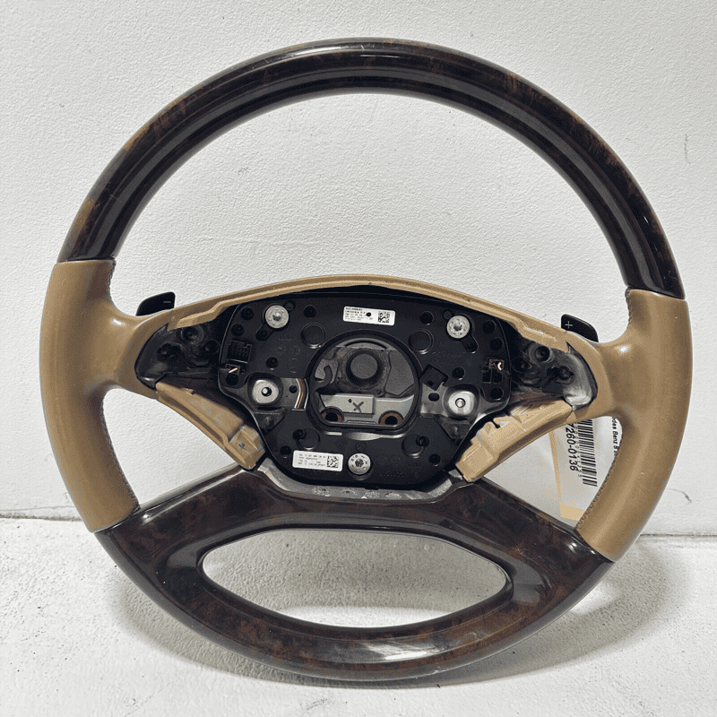 2009-2013 MERCEDES W221 S550 STEERING WHEEL WOOD TRIM PADDLE SHIFTERS OEM
