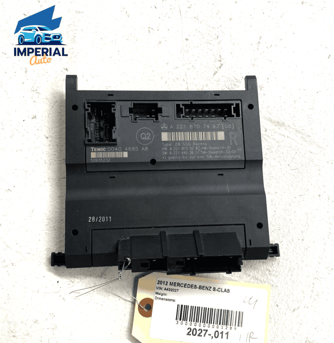Mercedes W221 S550 Front RH Passenger Under Seat Control Module Unit OEM 20