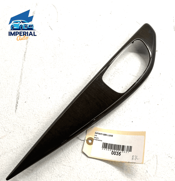 2014-2020 INFINITI Q50 REAR LEFT DRIVER DOOR INTERIOR HANDLE WOOD BEZEL TRI
