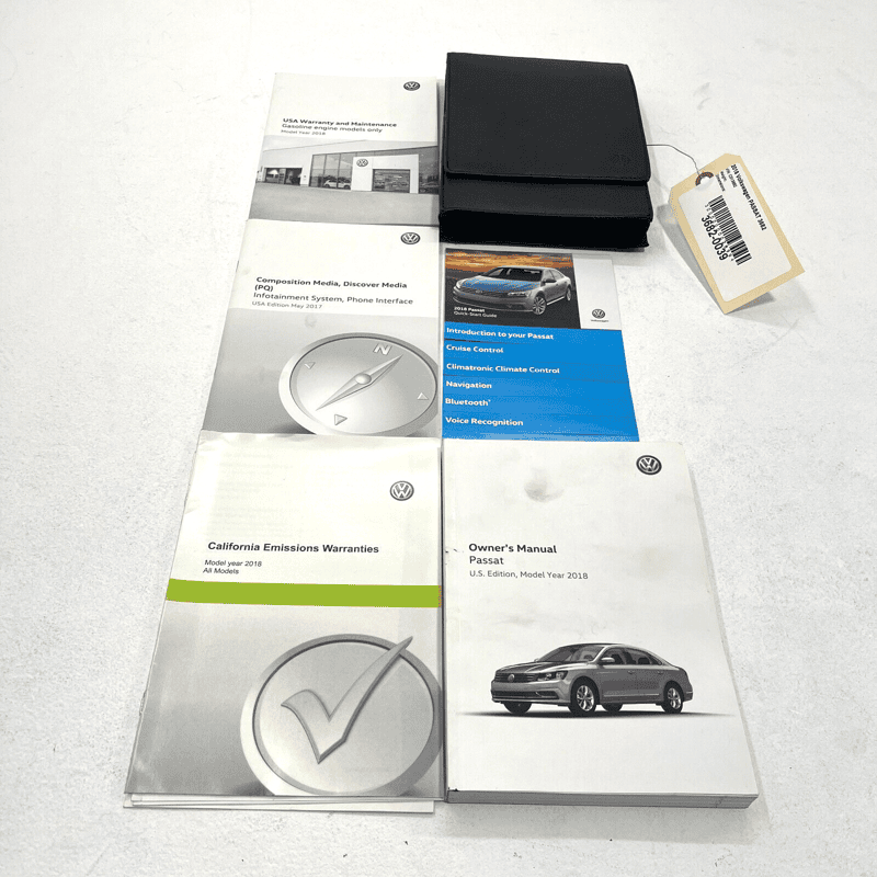 Owners Manual With Case Volkswagen Passat R-Line 2.0 2018 OEM