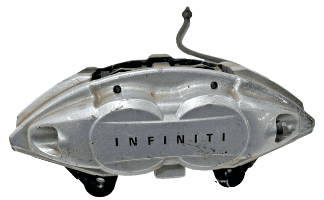 2014-20 Infiniti Q50 AWD Front Left Driver Side Akebono Brake Caliper OEM Silver