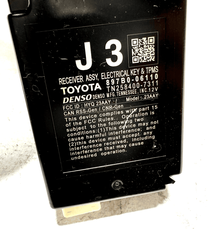 2018-2024 Toyota Camry Tire Pressure Monitoring System Receiver Module OEM