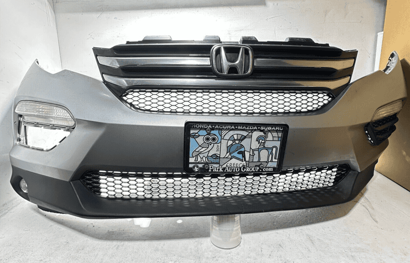 2016-18 Honda Pilot Front Bumper W/ Grille & Lower Mesh Emblem & FOG OEM NH830M