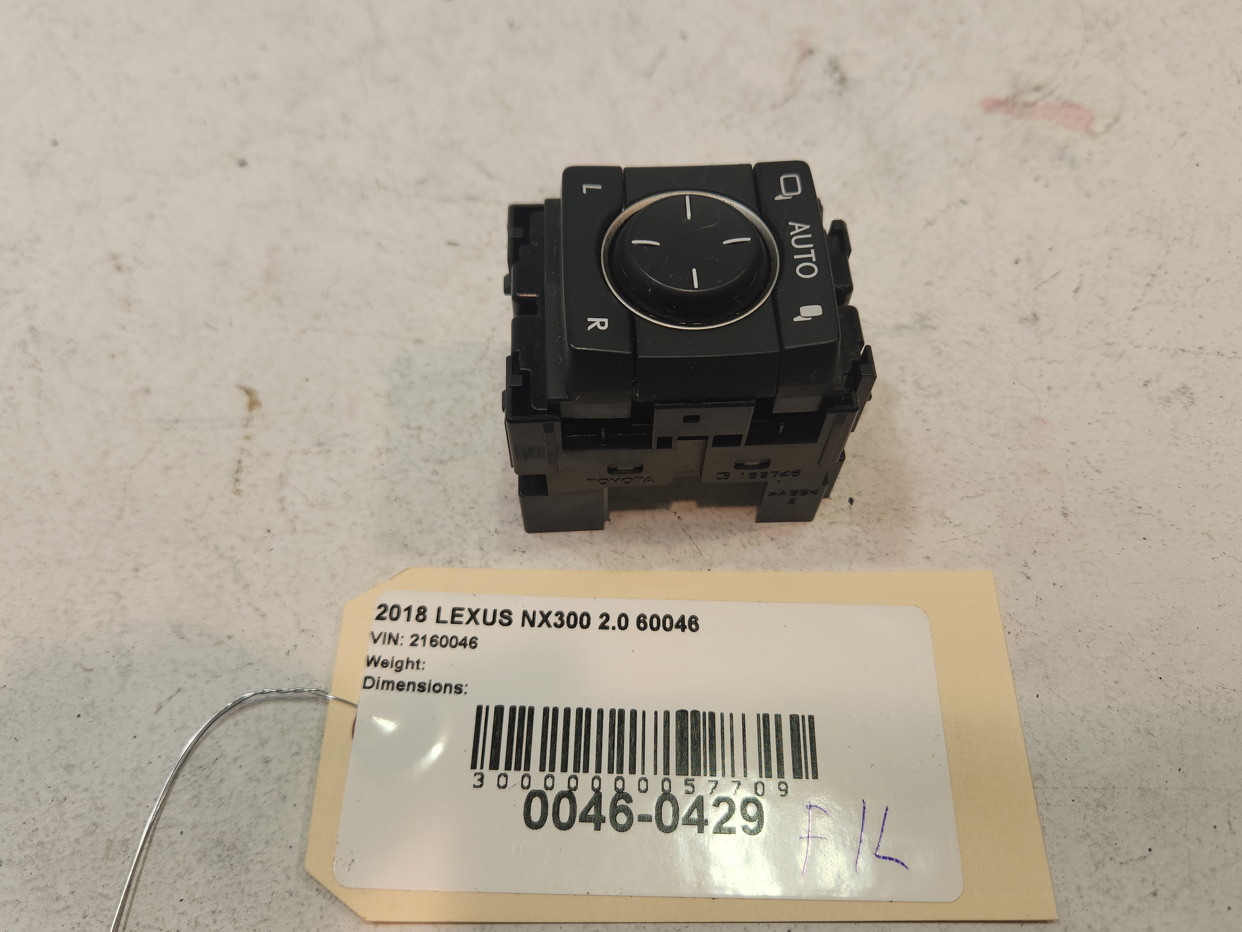 Front Left Side Door Outer Mirror Control Switch Lexus NX300 2018-2021 OEM
