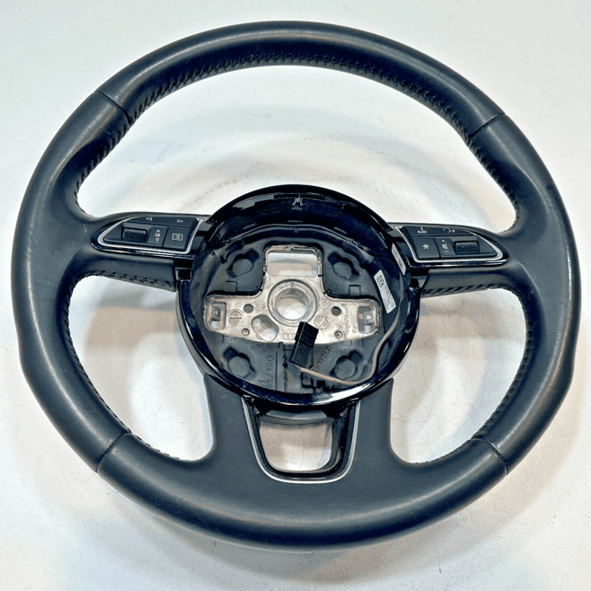 AUDI Q3 QUATTRO COLUMN STEERING WHEEL W/ SWITCH LEATHER BLACK 2015-2018 OEM